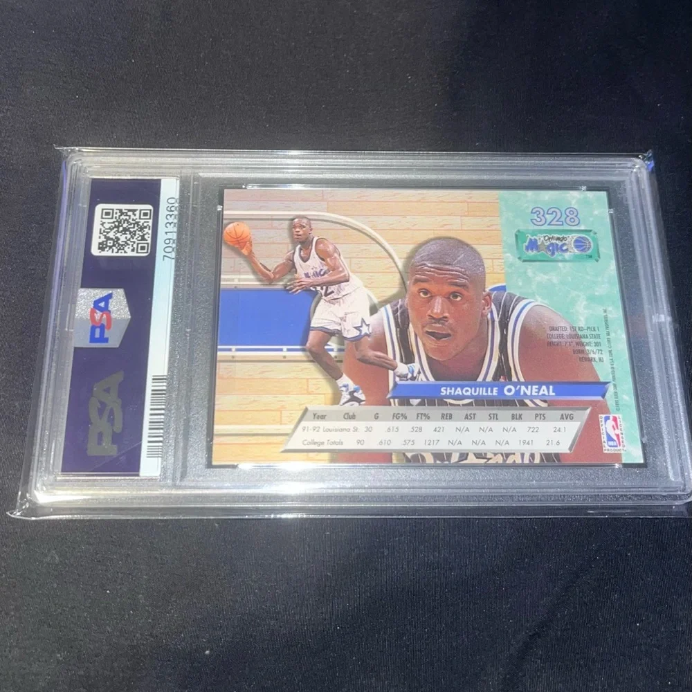 Shaquille O’Neal 1992-93 Orlando Magic Fleer Ultra #328 Rookie NBA Card PSA 7 NM - Picture 2 of 4